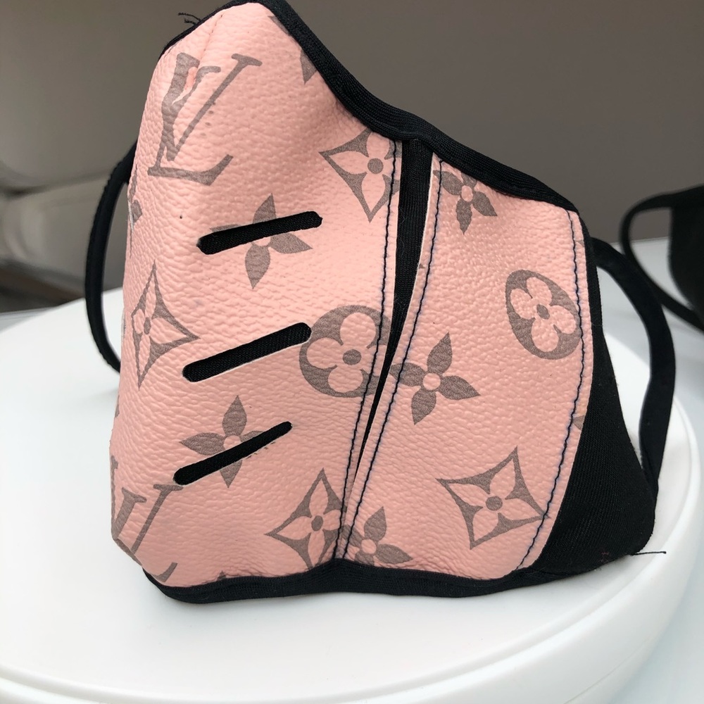 pink leather LV  mask